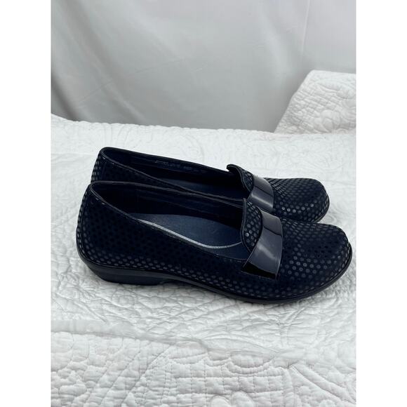 Dansko Women 36 (US 6-6.5) Black Textured Suede Slip On Summer Loafer Shoe - Picture 8 of 9